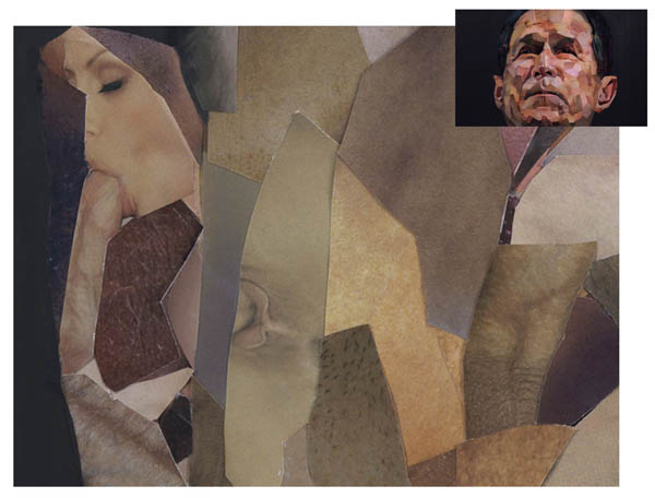 Le portrait de Bush, par Jonathan Yeo  - agrandissement oreille