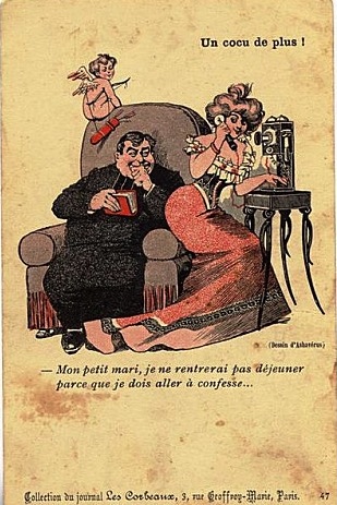  cartes postales anticléricales de 1905-1906 de Lavrate et de l'hebdomadaire Les Corbeaux
