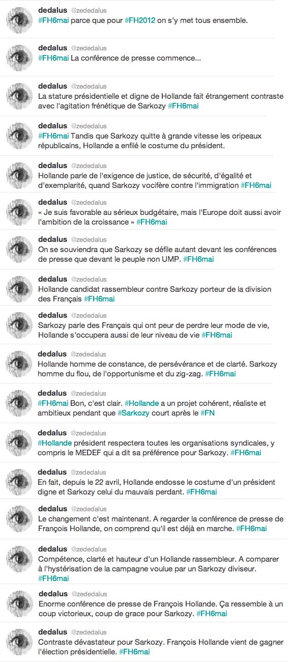 François Hollande conférence de presse 25 avril 2012 livetweet